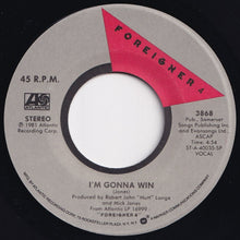 画像をギャラリービューアに読み込む, Foreigner - Waiting For A Girl Like You / I'm Gonna Win (7 inch Record / Used)