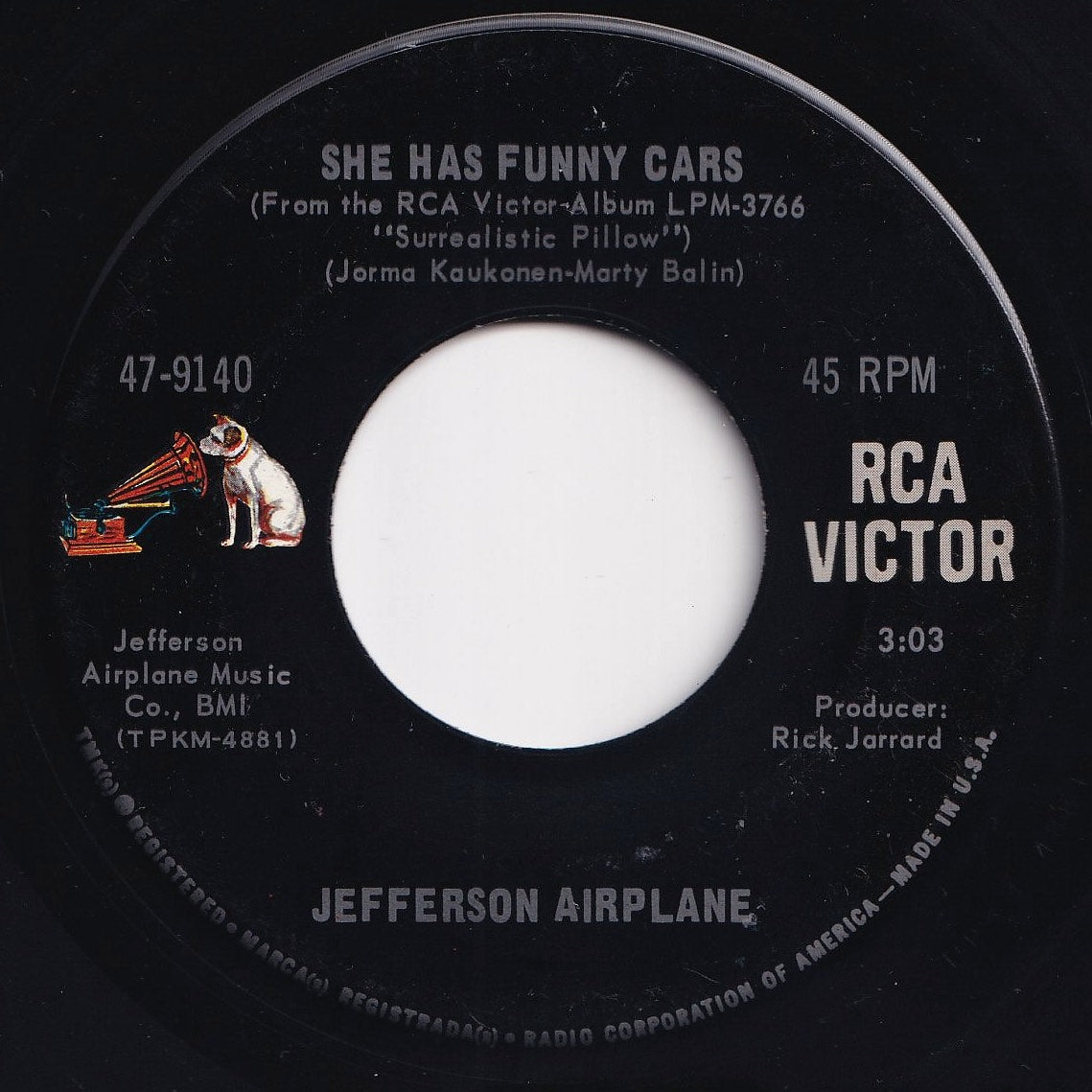 Jefferson Airplane Somebody To Love She Has Funny Cars 7 inch