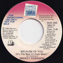 画像をギャラリービューアに読み込む, Smokey Robinson - Because Of You (It's The Best It's Ever Been) / Because Of You (It's The Best It's Ever Been) (7 inch Record / Used)