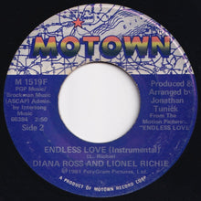 画像をギャラリービューアに読み込む, Diana Ross, Lionel Richie - Endless Love / (Instrumental) (7 inch Record / Used)