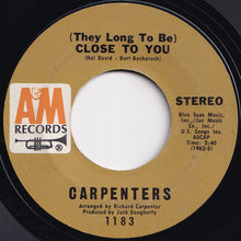 画像をギャラリービューアに読み込む, Carpenters - (They Long To Be) Close To You / I Kept On Loving You (7 inch Record / Used)