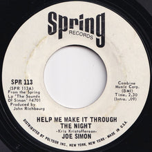 画像をギャラリービューアに読み込む, Joe Simon - Help Me Make It Through The Night / To Lay Down Beside You (7 inch Record / Used)