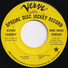 Load image into Gallery viewer, Astrud Gilberto / Quincy Jones - Who Needs Forever / The Deadly Affair (Instrumental Main Theme) (7 inch Record / Used)