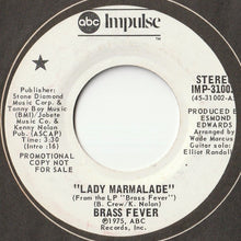 Laden Sie das Bild in den Galerie-Viewer, Brass Fever - Lady Marmalade / Back At The Chicken Shack (7 inch Record / Used)
