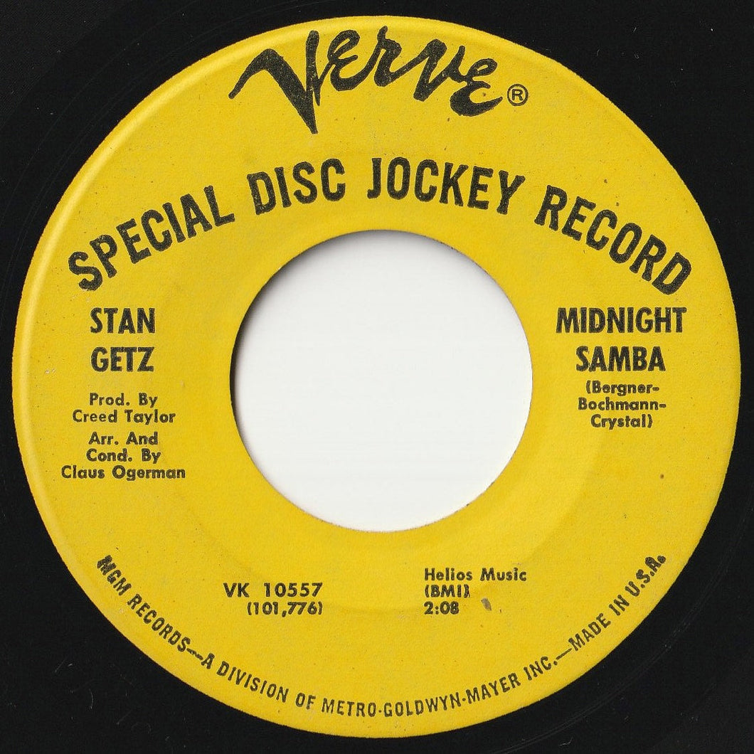 Stan Getz - Midnight Samba / Once (7 inch Record / Used)