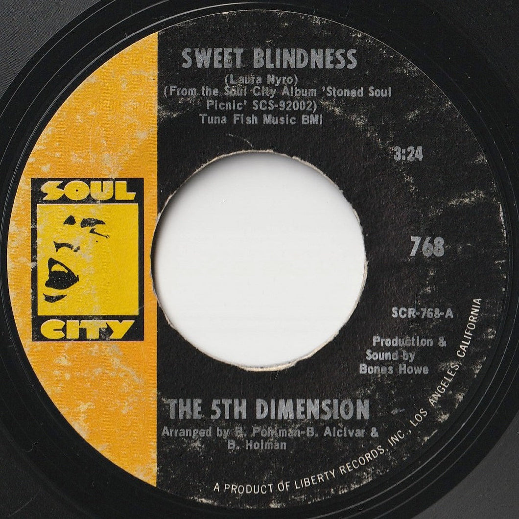 5th Dimension - Sweet Blindness / Bobbie's Blues (Who Do You Think Of?) (7 inch Record / Used)