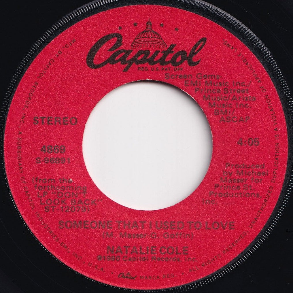 Natalie Cole - Someone That I Used To Love / Don't Look Back (7 inch Record / Used)
