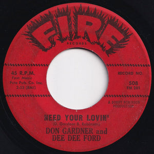 Don Gardner, Dee Dee Ford - Need Your Lovin' / Tell Me (7 inch Record / Used)