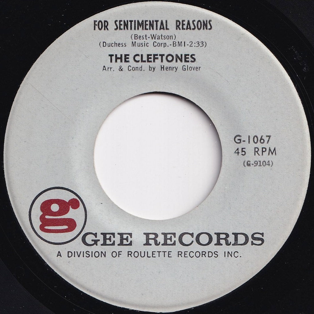 Cleftones - For Sentimental Reasons / 'Deed I Do (7 inch Record / Used)