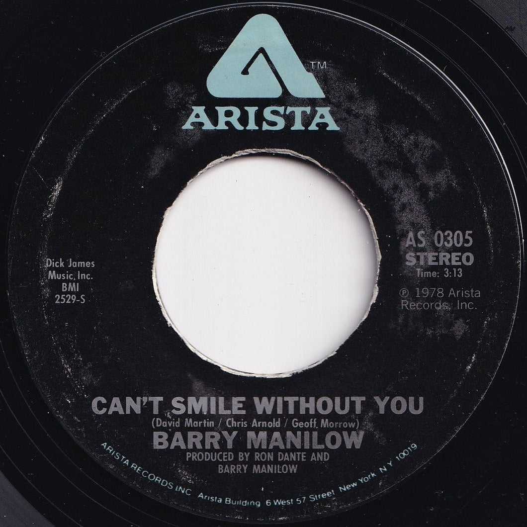 Barry Manilow - Can't Smile Without You / Sunrise (7 inch Record / Used)