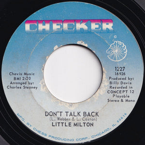 Little Milton - Baby I Love You / Don't Talk Back (7 inch Record / Used)