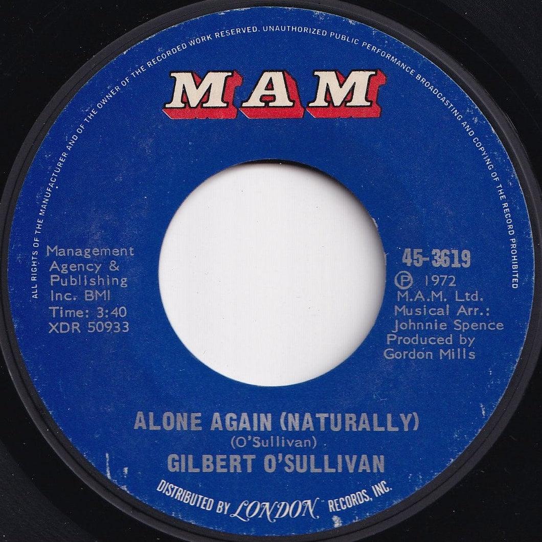 Gilbert O'Sullivan - Alone Again (Naturally) / Save It (7 inch Record / Used)