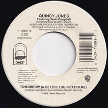 画像をギャラリービューアに読み込む, Quincy Jones, Tevin Campbell - Tomorrow (A Better You, Better Me) / (Instrumental) (7 inch Record / Used)
