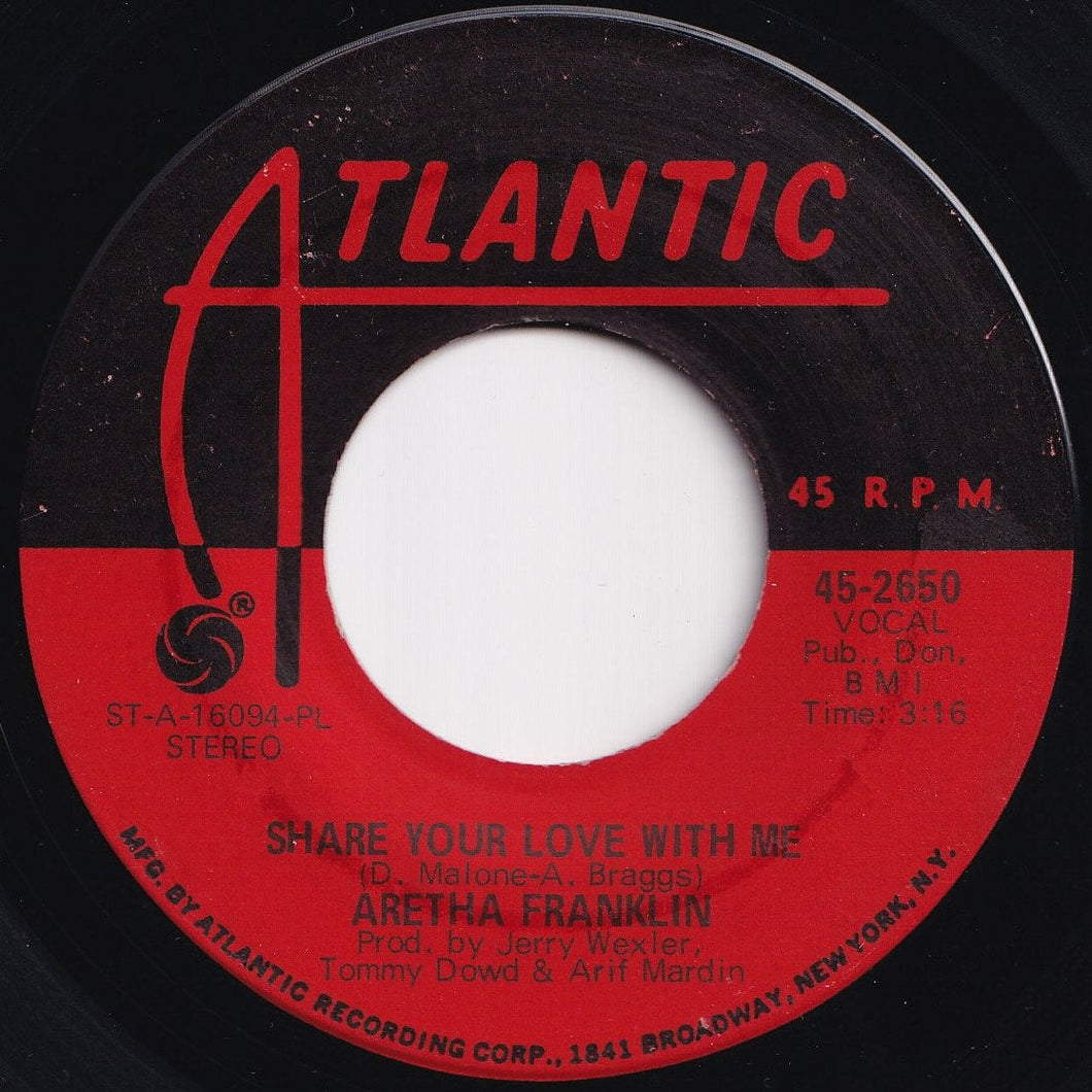 Aretha Franklin - Share Your Love With Me / Pledging My Love-The Clock (7 inch Record / Used)