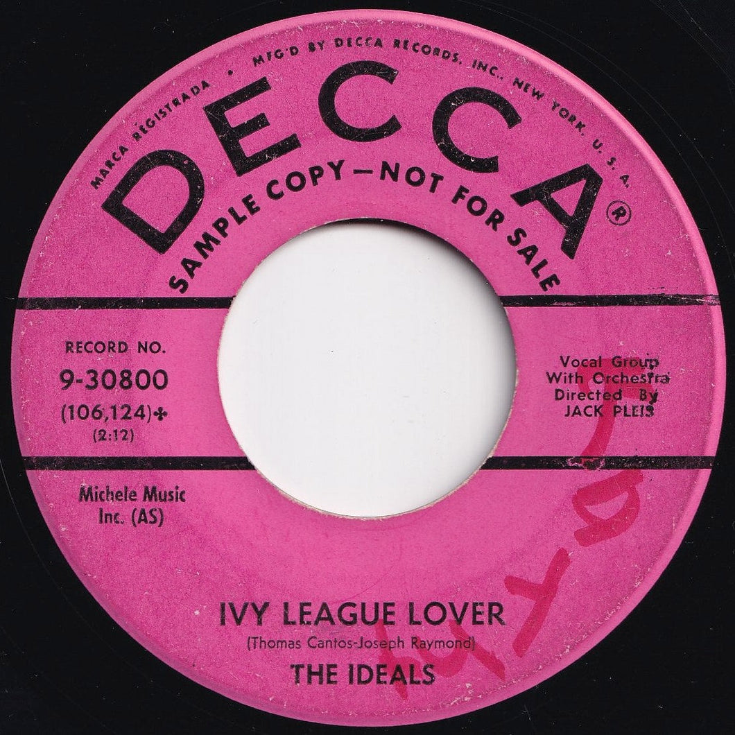 Ideals - Ivy League Lover / Don't Be A Baby, Baby (7 inch Record / Used)