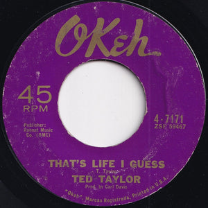 Ted Taylor - Be Ever Wonderful / That's Life I Guess (7 inch Record / Used)