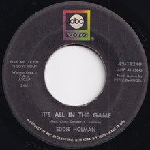 画像をギャラリービューアに読み込む, Eddie Holman - Hey There Lonely Girl / It&#39;s All In The Game (7 inch Record / Used)
