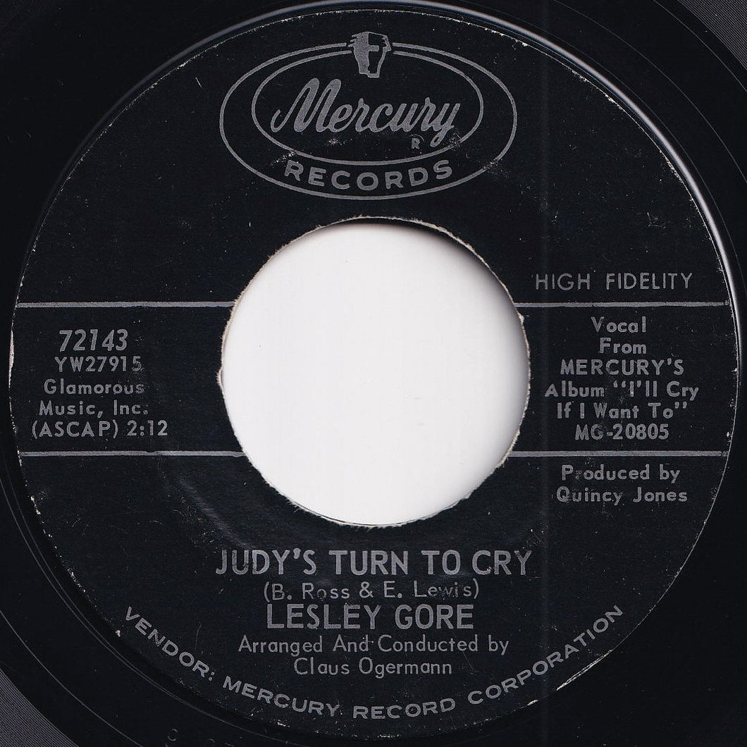 Lesley Gore - Judy's Turn To Cry / Just Let Me Cry (7 inch Record / Used)
