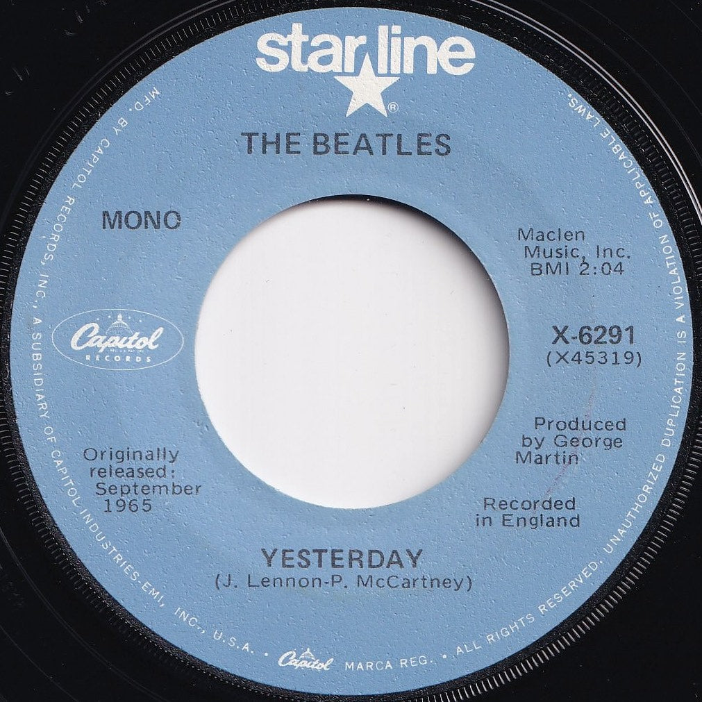 Beatles - Yesterday / Act Naturally (7 inch Record / Used)