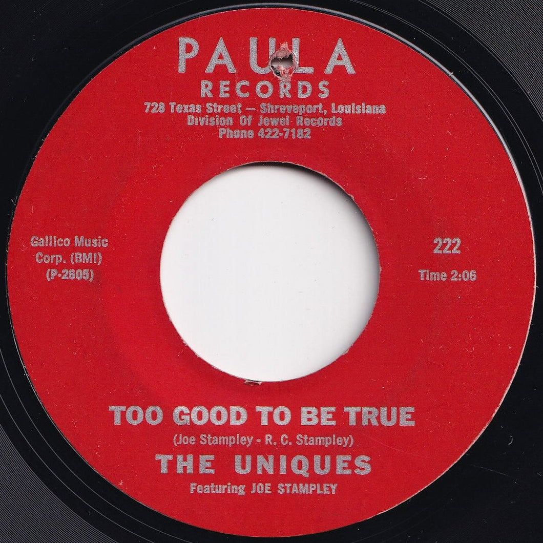 Uniques - Too Good To Be True / Never Been In Love (7 inch Record / Used)