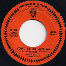 Load image into Gallery viewer, Petula Clark - Downtown / You&#39;d Better Love Me (7 inch Record / Used)
