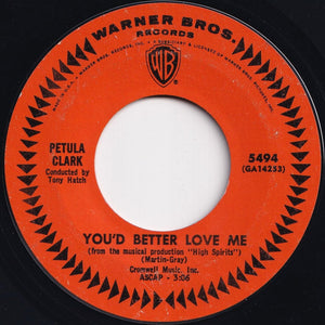 Petula Clark - Downtown / You'd Better Love Me (7 inch Record / Used)