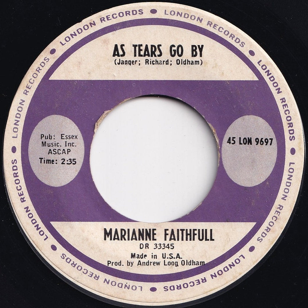 Marianne Faithfull - As Tears Go By / Greensleeves (7 inch Record / Used)