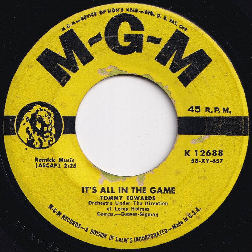 Tommy Edwards - It's All In The Game / Please Love Me Forever (7 inch Record / Used)