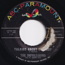 Load image into Gallery viewer, Impressions - Talking About My Baby / Never Too Much Love (7 inch Record / Used)
