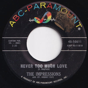 Impressions - Talking About My Baby / Never Too Much Love (7 inch Record / Used)