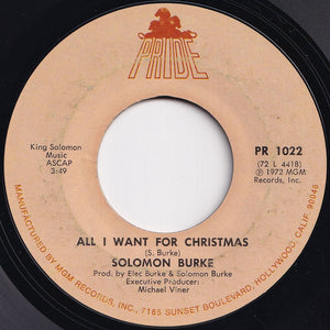 Solomon Burke - All I Want for Christmas / I Can't Stop Loving You (Part 1) (7 inch Record / Used)