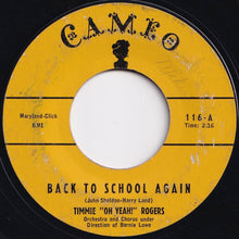 画像をギャラリービューアに読み込む, Timmie Rogers - Back To School Again / I&#39;ve Got A Dog Who Loves Me (7 inch Record / Used)
