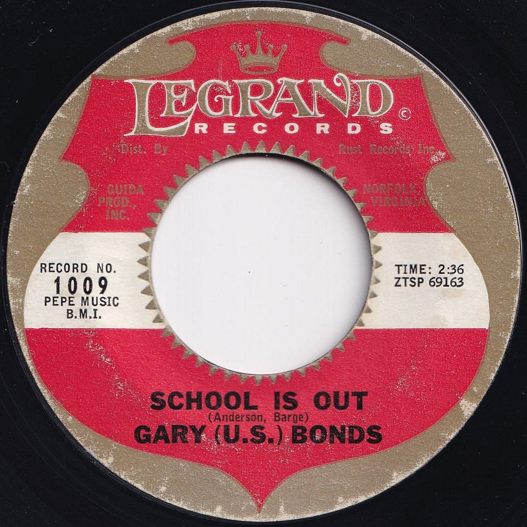 Gary (U.S.) Bonds - School Is Out / One Million Tears (7 inch Record / Used)