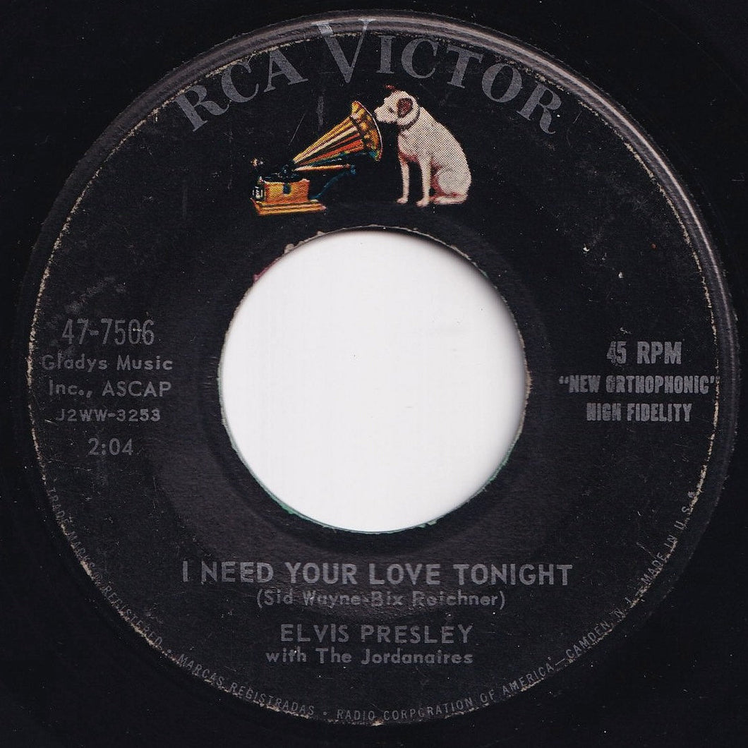 Elvis Presley - I Need Your Love Tonight / A Fool Such As I (7 inch Record / Used)