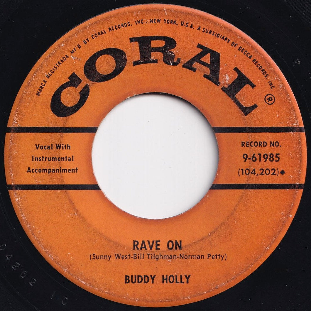 Buddy Holly - Rave On / Take Your Time (7 inch Record / Used)