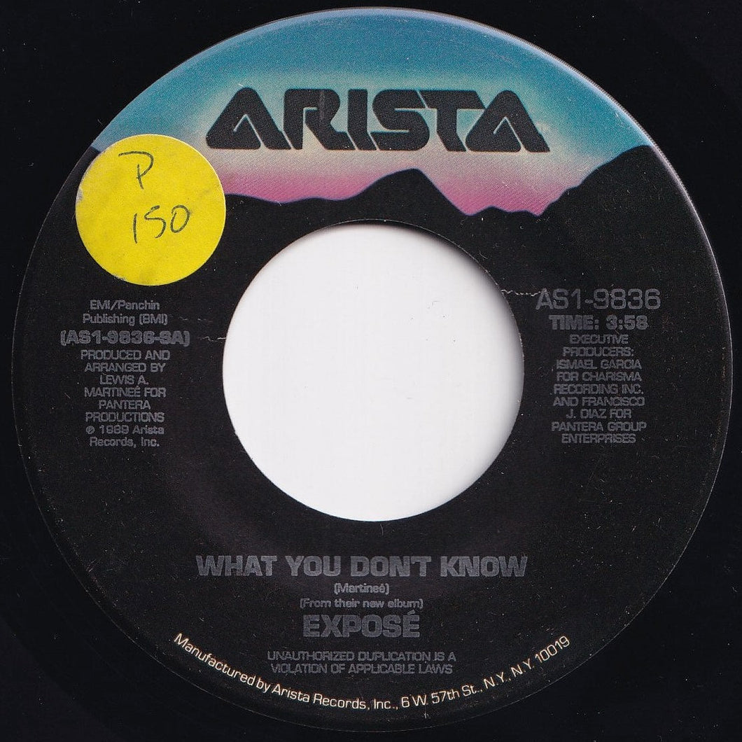 Expose - What You Don't Know / Walk Along With Me (7 inch Record / Used)