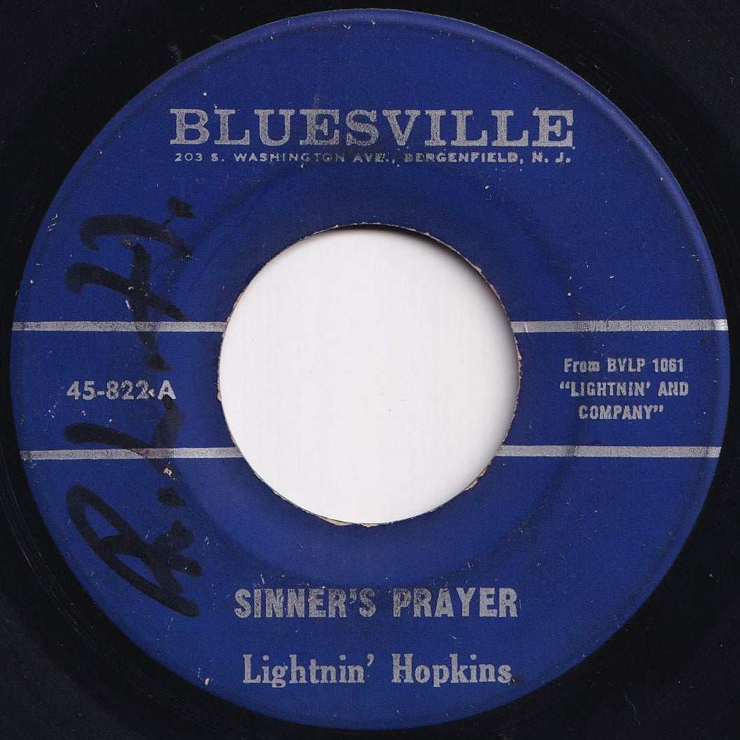 Lightnin' Hopkins - Sinner's Prayer / Angel Child (7 inch Record / Used)