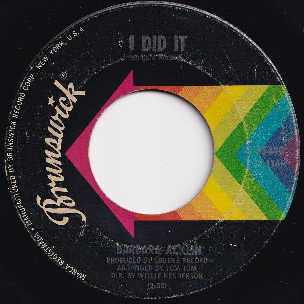 Barbara Acklin - I Did It / I´m Living With A Memory (7 inch Record / Used)