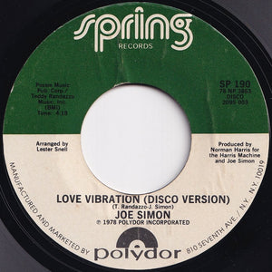 Joe Simon - Love Vibration / (Disco Version) (7 inch Record / Used)