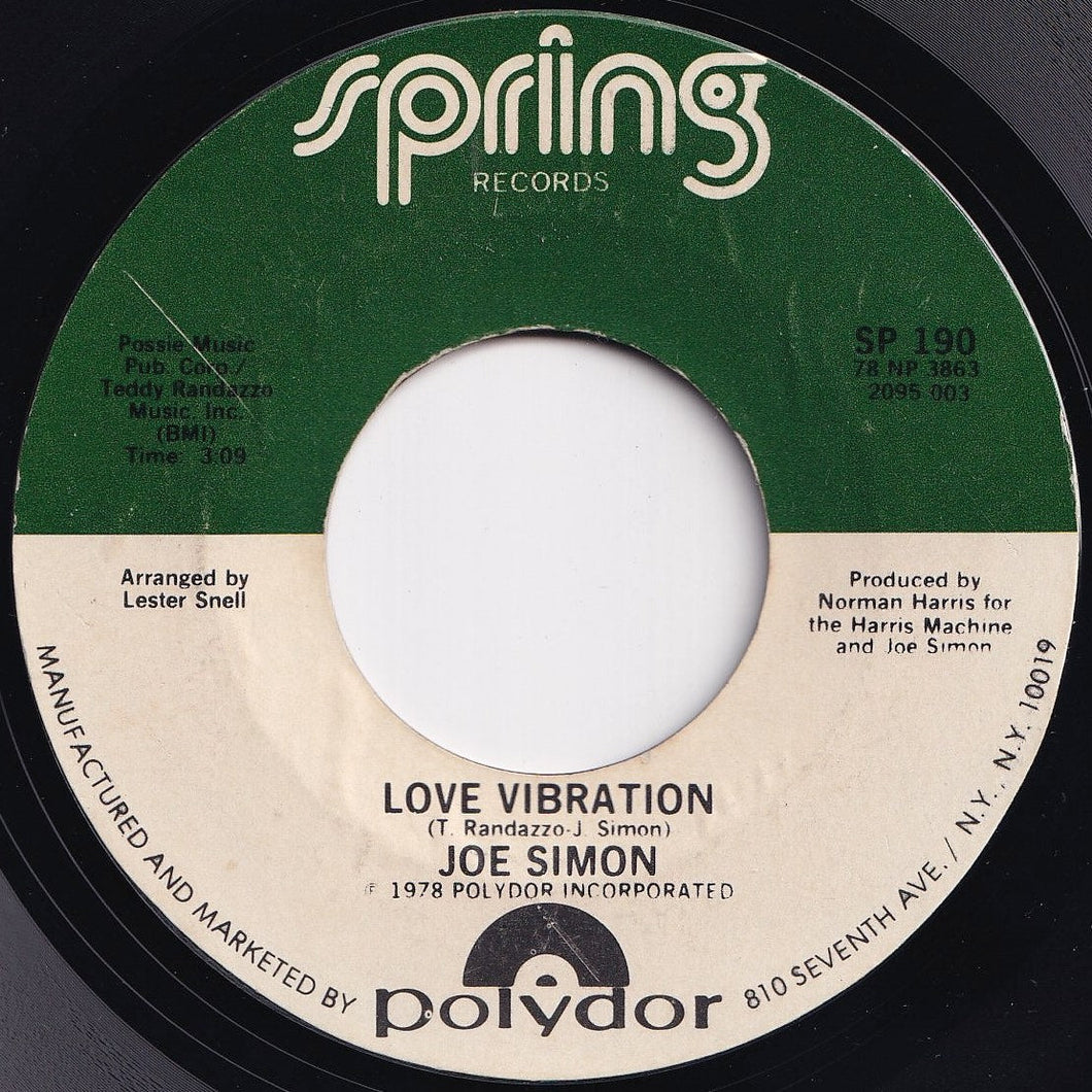 Joe Simon - Love Vibration / (Disco Version) (7 inch Record / Used)