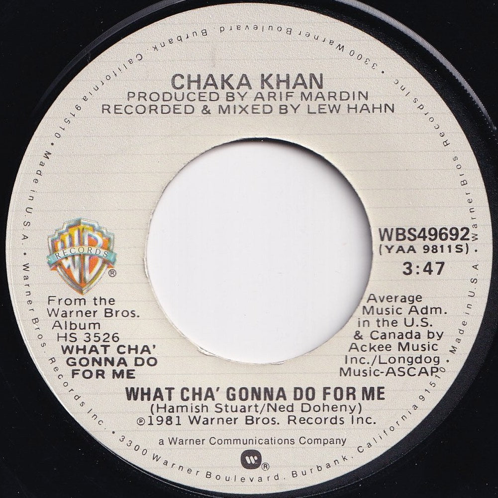 Chaka Khan - What Cha' Gonna Do For Me / Lover's Touch (7 inch Record / Used)