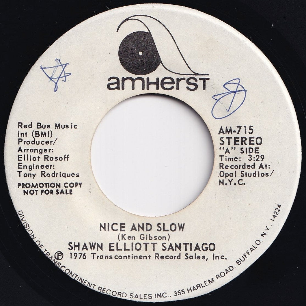 Shawn Elliott Santiago - Nice And Slow / (Disco) (7 inch Record / Used)