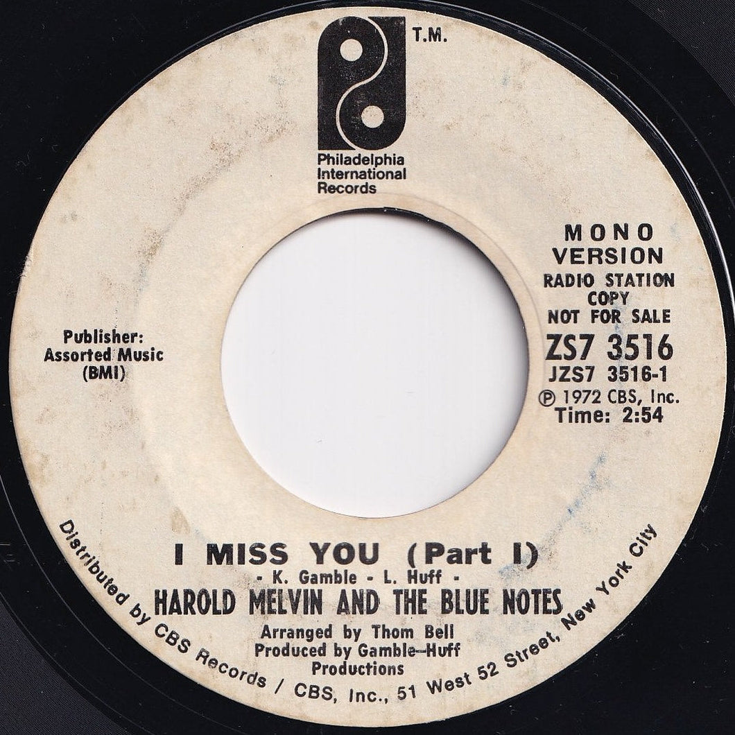 Harold Melvin And The Blue Notes - I Miss You (Mono) / (Stereo) (7 inch Record / Used)