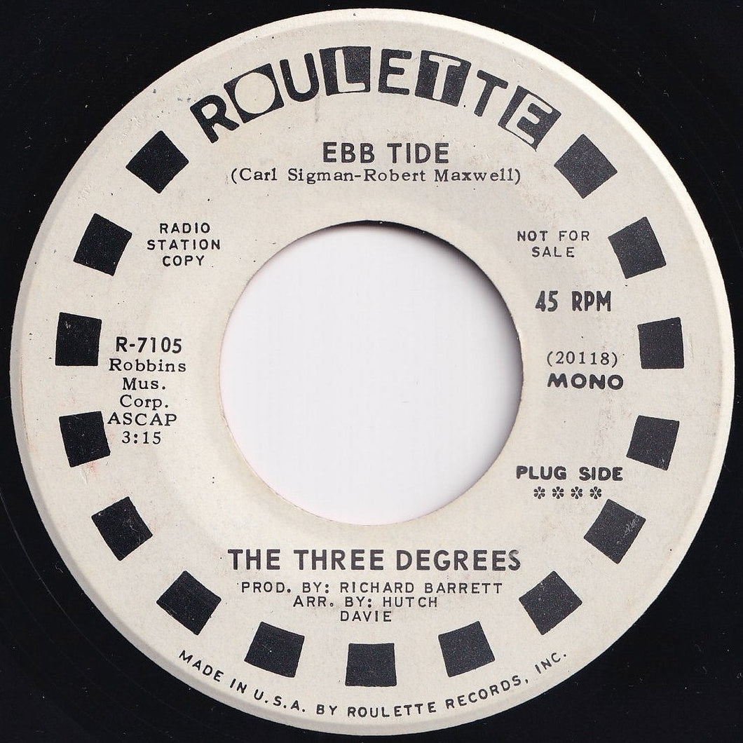 Three Degrees - Ebb Tide (Mono) / (Stereo) (7 inch Record / Used)