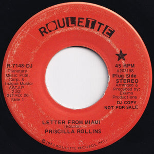 Priscilla Rollins - Letter From Miami (Mono) / (Stereo) (7 inch Record / Used)