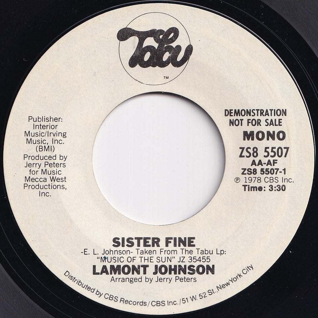 Lamont Johnson - Sister Fine (Mono) / (Stereo) (7 inch Record / Used)