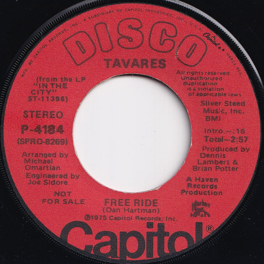 Tavares - Free Ride / Free Ride (7 inch Record / Used)