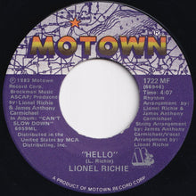 Load image into Gallery viewer, Lionel Richie - Hello / You Mean More To Me (7 inch Record / Used)
