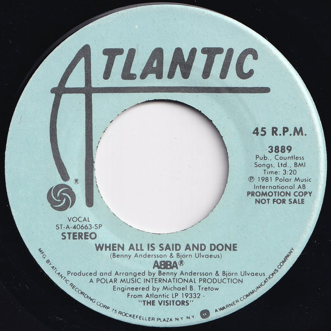 ABBA - When All Is Said And Done / When All Is Said And Done (7 inch Record / Used)