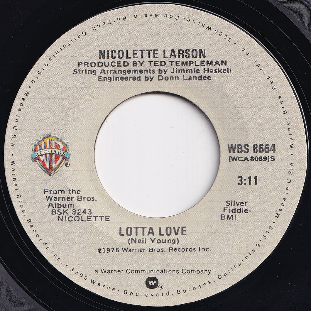 Nicolette Larson - Lotta Love / Angels Rejoiced (7 inch Record / Used)